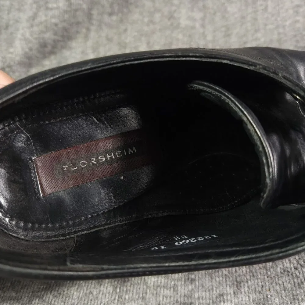 Men’s Florsheim Oxford Dress Shoes Black Leather Lace Up Size 13 D 11031-01